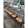 6 CHAISES BOIS PAILLÉ A ENTRETOISE STYLE RÉGENCE COQUILLE 