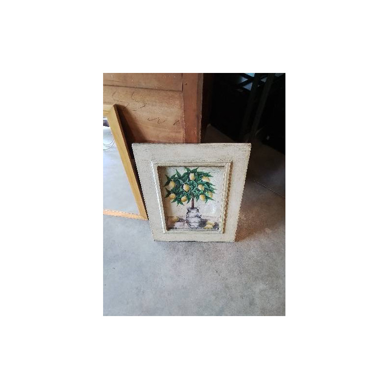 TABLEAU CITRONNIER ENCADREMENT BOIS VERT