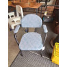 FAUTEUIL D’AISANCE METAL NOIR ET PU BLEU