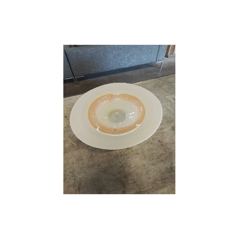 PLAT ROND VERRE TEINTÉ ORANGÉ 