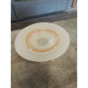 PLAT ROND VERRE TEINTÉ ORANGÉ 