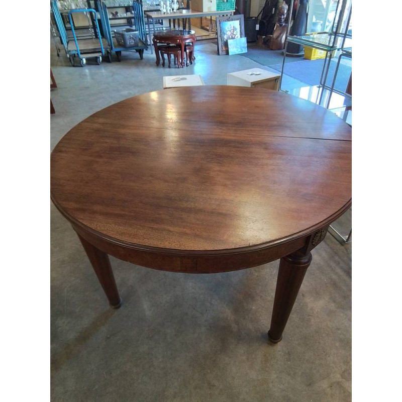 TABLE OVALE ET SES 6 CHAISES BOIS CANNÉ ACAJOU STYLE LOUIS XVI 