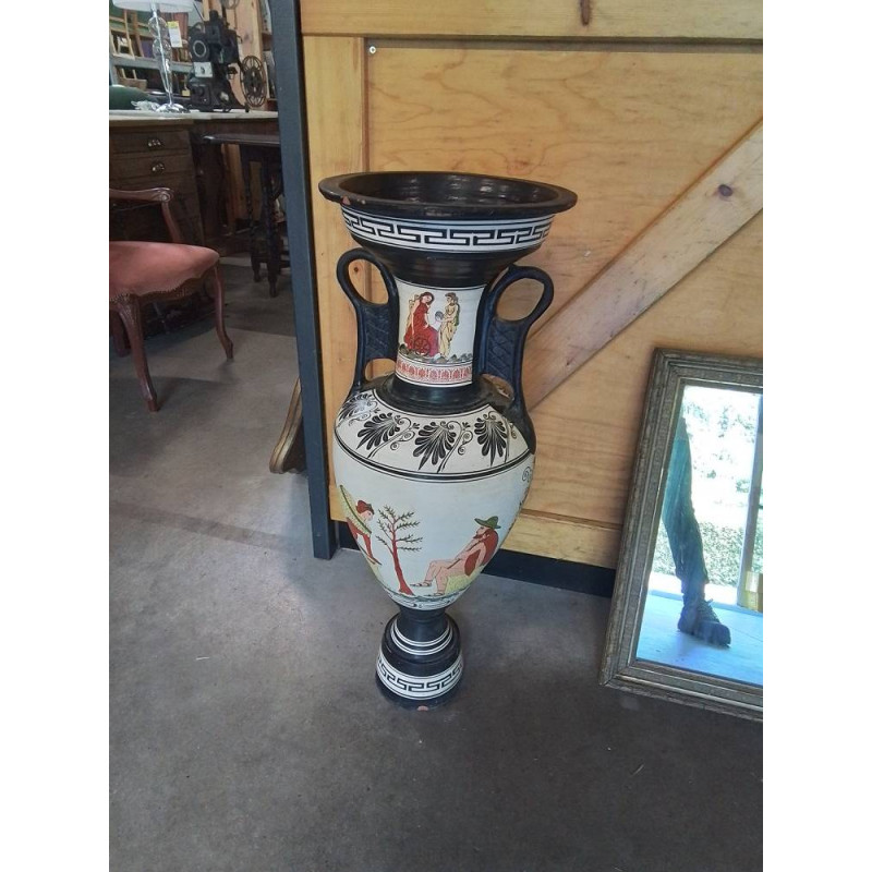 POTICHE TERRE CUITE PEINT GREC ANTIQUE