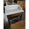 TABLE DE TOILETTE LOUIS PHILIPPE DESSUS MARBRE BLANC 1 TIROIR 