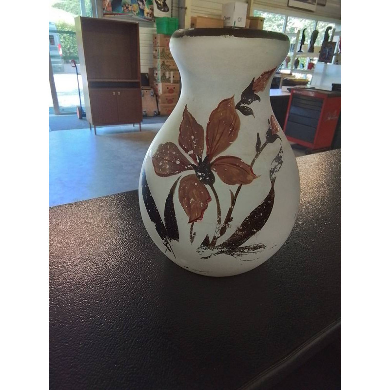 VASE LEGRAS ART DÉCO DÉCOR AU FEUILLES 20CM