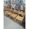 4 CHAISES BOIS CLAIR AJOURÉ BAUMANN ANNÉES 80