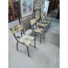 5 CHAISES TÔLE ET MÉTAL NOIR JAUNE VERT STYLE INDUSTRIEL ANNÉES 50