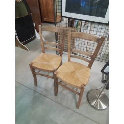 PAIRE DE CHAISES BOIS PAILLÉ 
