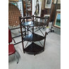 ÉTAGÈRE D’ANGLE ROTIN ET VANNERIE 3 TABLETTES ANNÉES 60