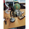 LAMPE DE BUREAU FLEXIBLE MÉTAL CHROMÉ ET RÉSINE NOIR ANNÉES 80