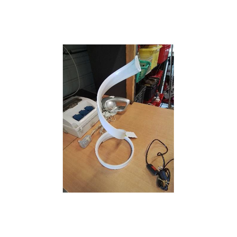LAMPE SPIRALE LED RÉSINE BLANC 