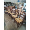 5 CHAISES BOIS PAILLÉ DOSSIER 3 BARREAUX CHANTOURNÉ 