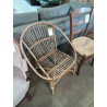 FAUTEUIL GONDOLE ROTIN ANNÉES 50