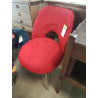 CHAISE MOUMOUTE ROUGE PIÈTEMENT MÉTAL DORÉ ANNÉES 70