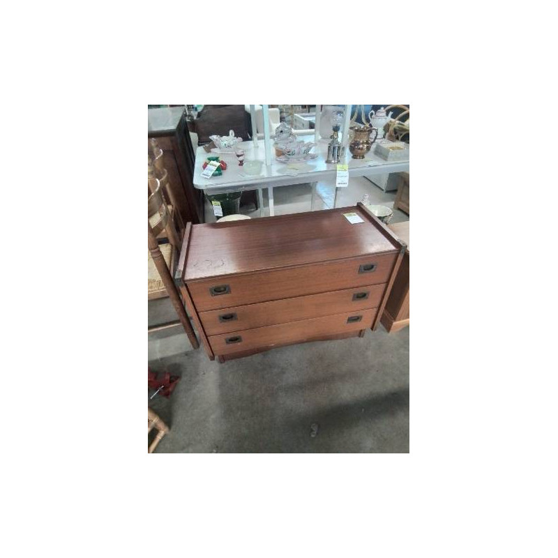 COMMODE 3 TIROIRS BOIS STYLE MARINE 