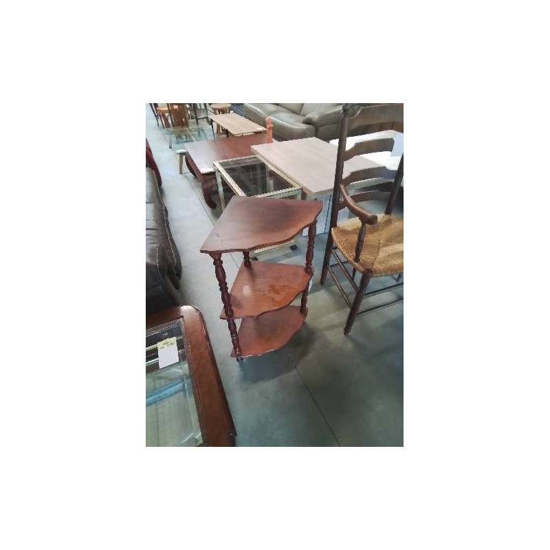 ÉTAGÈRE D’ANGLE A COLONNES 3 TABLETTES 