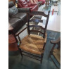 FAUTEUIL DE CHEMINÉE BOIS PAILLÉ DOSSIER TRAPÈZE 