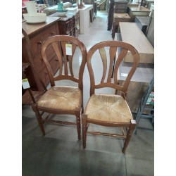 PAIRE DE CHAISES BOIS CLAIR...