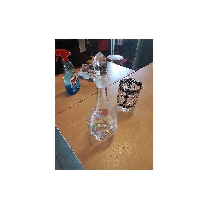 CARAFE VERRE DÉCOR FLEURS 