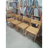 4 CHAISES BOIS CLAIR AJOURÉ BAUMANN ANNÉES 80