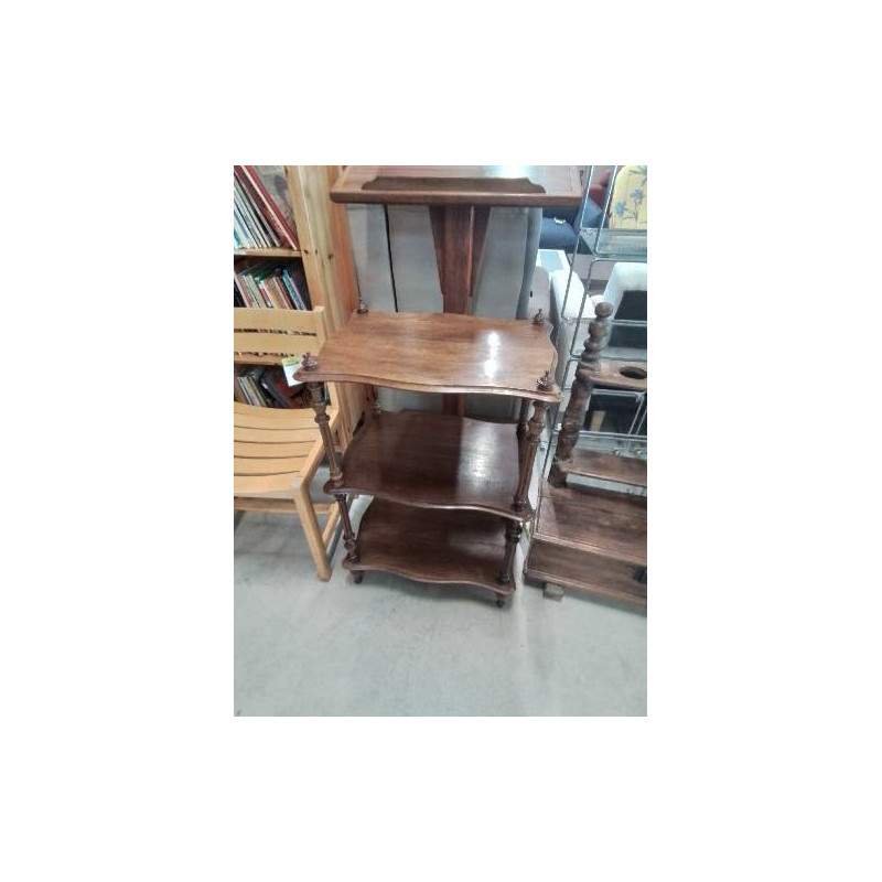 CONSOLE CHANTOURNÉ A COLONNES 3 TIROIRS FIN XIXE