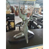 SCULPTURE ART DÉCO MOUETTE SUR LA VAGUE SOCLE MARBRE 