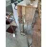 SERVITEUR DE CHEMINÉE FER FORGÉ ET LAITON 5 PIECES 