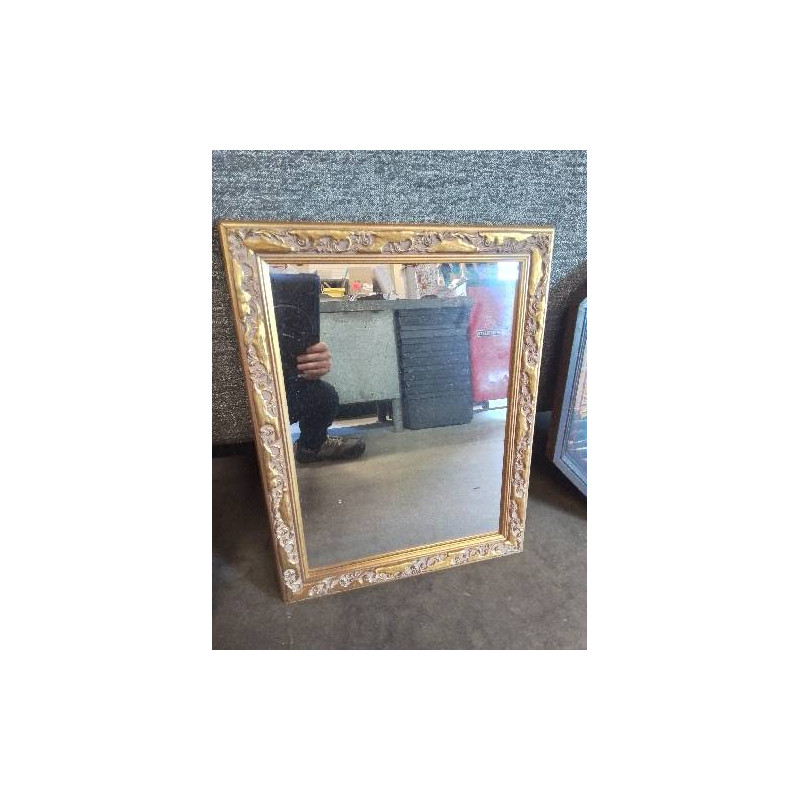 MIROIR RECTANGULAIRE BOIS SCULPTÉ DORÉ 