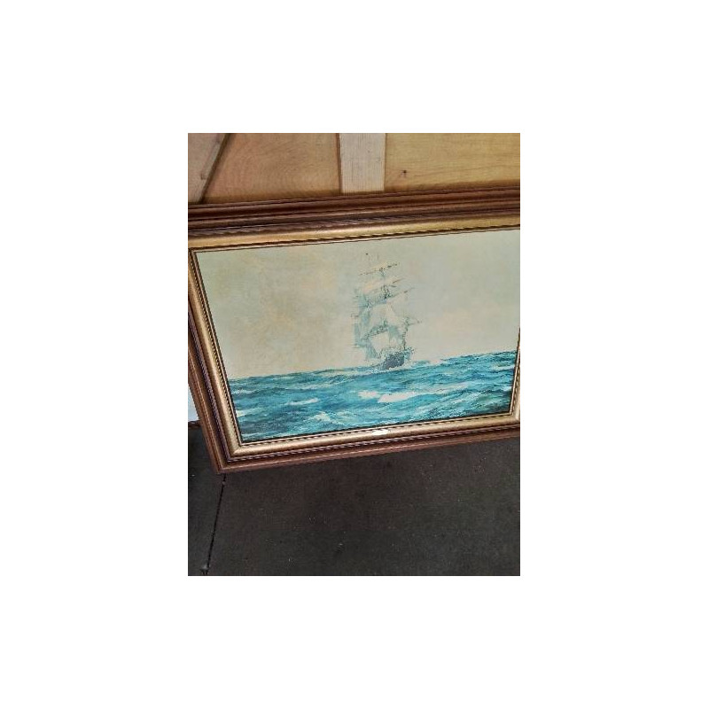 REPRODUCTION BATEAU M.DAWSON CADRE BOIS MOULURÉ 