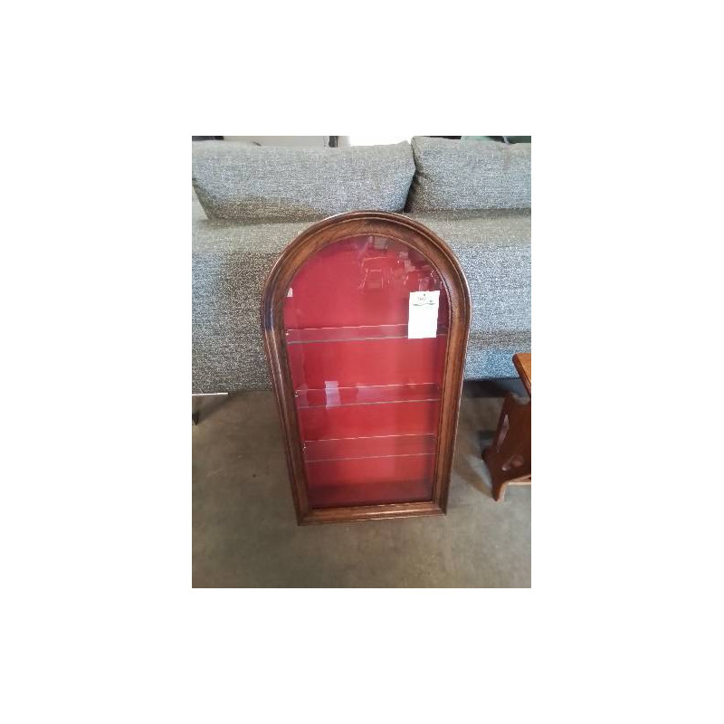 VITRINE CINTRÉ BOIS 3 TABLETTES VERRE