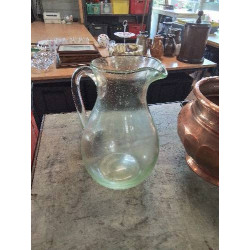CRUCHE VERRE BULLÉ TEINTÉ VERT
