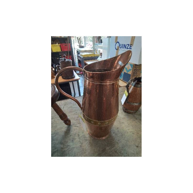CRUCHE CUIVRE CERCLÉ LAITON