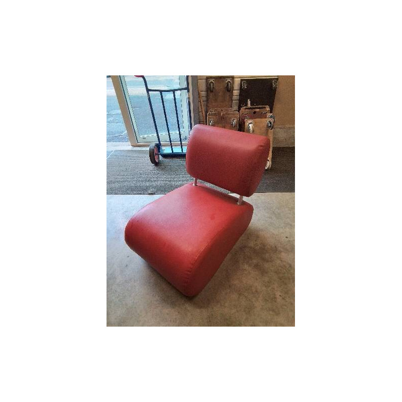 PAIRE DE CHAUFFEUSES ASSISE ET DOSSIER PU ROUGE 