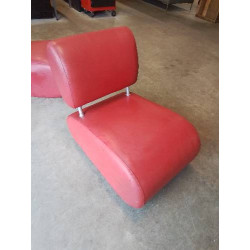 PAIRE DE CHAUFFEUSES ASSISE ET DOSSIER PU ROUGE 