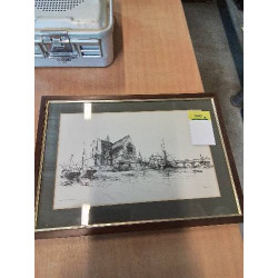 GRAVURE BATEAUX A L’ECHOUAGE 