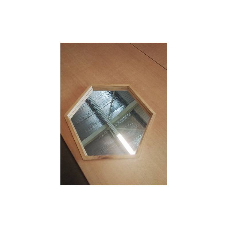 MIROIR HEXAGONALE BOIS CLAIR 