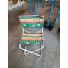 CHAISE PLIANTE DE JARDIN METAL BLANC ET TISSU FLEURI 