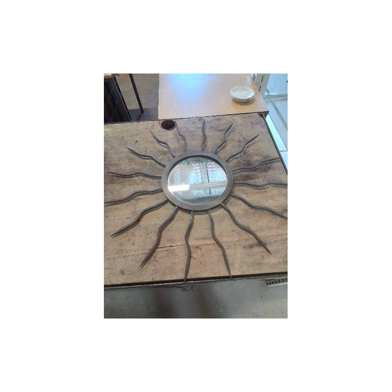 MIROIR SOLEIL FER FORGÉ ANNÉES 50