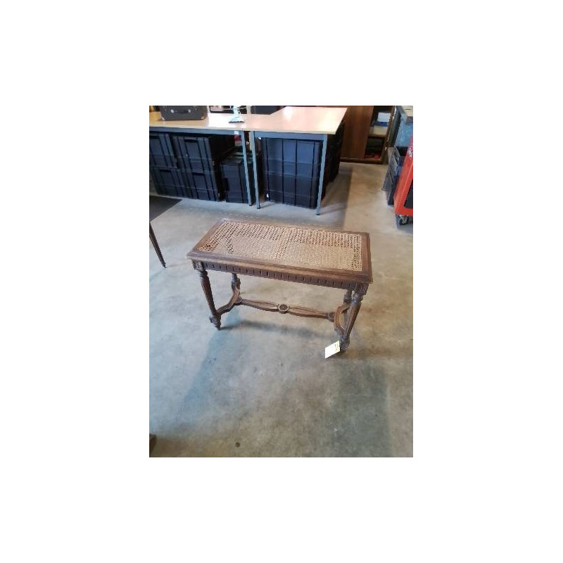 BANQUETTE DE PIANO BOIS SCULPTÉ A ENTRETOISE ASSISE CANNÉE STYLE LOUIS XVI