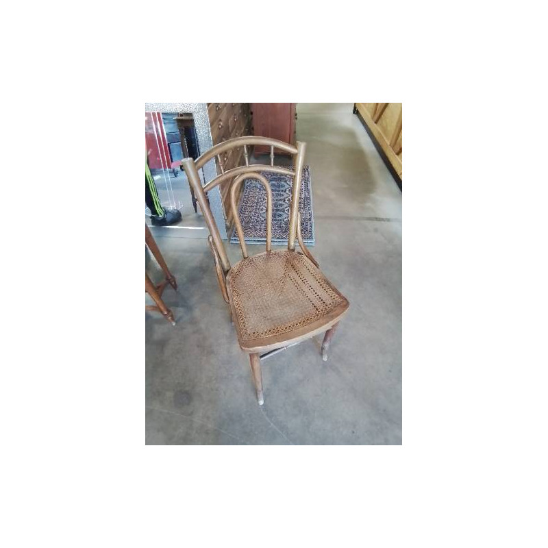 CHAISE BISTROT BOIS DOOSIER COURBÉ ASSISE CANNÉE DÉBUT XXE 