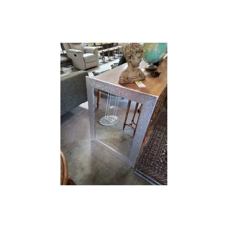 MIROIR RECTANGULAIRE GAINÉ ARGENTÉ 