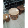 TABLE BASSE RONDE ROTIN ET VANNERIE 