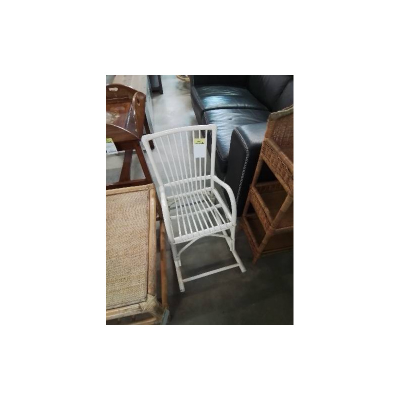 ROCKING CHAIR ENFANT ROTIN PEINT BLANC