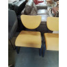 CHAISE D’ACCUEIL PIÈTEMENT MÉTAL NOIR ASSISE ET DOSSIER PU JAUNE