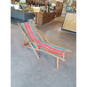 CHILIENNE BOIS TISSU VERT ET ROUGE ANNÉES 50