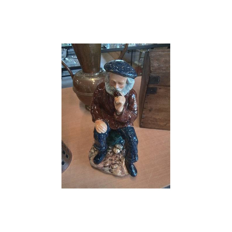 STATUETTE CÉRAMIQUE PÊCHEUR GABRIEL FOURMAINTRAUX DESVRES 
