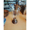 VASE VERRE SOUFFLÉ SOCLE MÉTAL 34,5CM