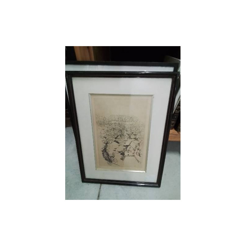LITHOGRAPHIE NUMÉROTÉE ET CONTRESIGNEE VILLAGE 