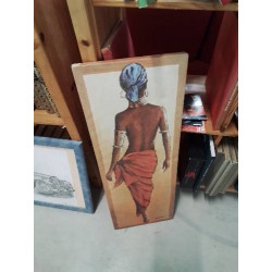 TABLEAU FEMME AFRICAINE DE DOS