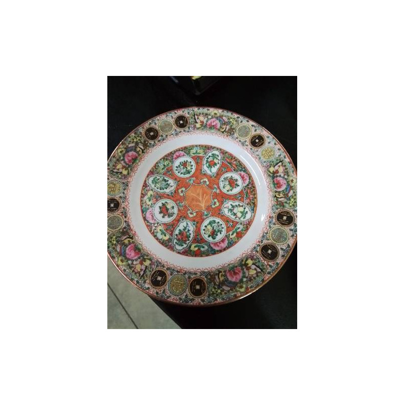 ASSIETTE PORCELAINE CHINOISE DÉCOR FLEUR
